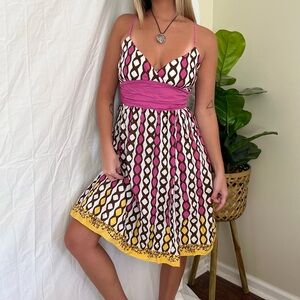 Vintage Y2K Boho Flared Midi Dress